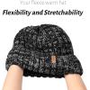imageFURTALK Winter Hats for Women Fleece Lined Beanie Knit Chunky Womens Snow CapMix Black
