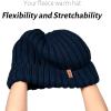 imageFURTALK Winter Hats for Women Fleece Lined Beanie Knit Chunky Womens Snow CapNavy Blue