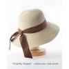 imageFURTALK Womens Beach Sun Straw Hat UV UPF 80 Travel Foldable Brim Summer UV HatBeigered Brown