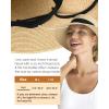 imageFURTALK Womens Beach Sun Straw Hat UV UPF 80 Travel Foldable Brim Summer UV HatBeigered Brown