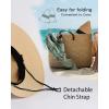 imageFURTALK Womens Beach Sun Straw Hat UV UPF 80 Travel Foldable Brim Summer UV HatBeigered Brown