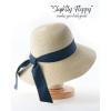 imageFURTALK Womens Beach Sun Straw Hat UV UPF 80 Travel Foldable Brim Summer UV HatBeigesky Blue