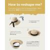 imageFURTALK Womens Beach Sun Straw Hat UV UPF 80 Travel Foldable Brim Summer UV HatBlack