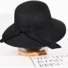 imageFURTALK Womens Beach Sun Straw Hat UV UPF 80 Travel Foldable Brim Summer UV HatBlack