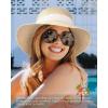 imageFURTALK Womens Beach Sun Straw Hat UV UPF 80 Travel Foldable Brim Summer UV HatMix Beigebeige