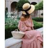 imageFURTALK Womens Beach Sun Straw Hat UV UPF 80 Travel Foldable Brim Summer UV HatMixed Beige Khaki