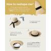 imageFURTALK Womens Beach Sun Straw Hat UV UPF 80 Travel Foldable Brim Summer UV HatPure Khaki
