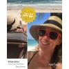imageFURTALK Womens Beach Sun Straw Hat UV UPF 80 Travel Foldable Brim Summer UV HatPure Khaki