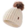 01 Beige With Raccoon Pom