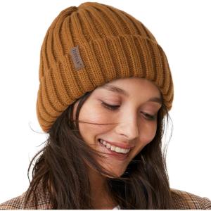 imageFURTALK Winter Hats for Women Fleece Lined Beanie Knit Chunky Womens Snow CapBrown