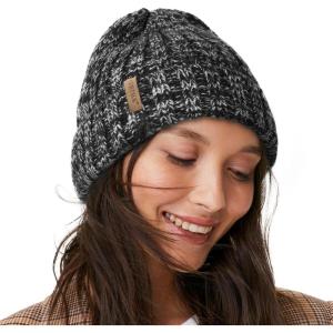 imageFURTALK Winter Hats for Women Fleece Lined Beanie Knit Chunky Womens Snow CapMix Black