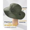 imageFURTALK Sun Hats for Men Women Packable Wide Brim Summer UV Protective Bucket Hat UPF 50 Hat for Fishing HikingArmy Green