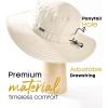 imageFURTALK Sun Hats for Men Women Packable Wide Brim Summer UV Protective Bucket Hat UPF 50 Hat for Fishing HikingBeige