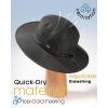 imageFURTALK Sun Hats for Men Women Packable Wide Brim Summer UV Protective Bucket Hat UPF 50 Hat for Fishing HikingBlack