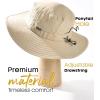 imageFURTALK Sun Hats for Men Women Packable Wide Brim Summer UV Protective Bucket Hat UPF 50 Hat for Fishing HikingKhaki