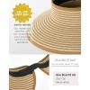 imageFURTALK Sun Visor Hats for Women Wide Brim Straw Ponytail Summer Beach Hat UV UPF Packable Foldable Travel04khaki Beige Stripes