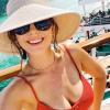 imageFURTALK Sun Visor Hats for Women Wide Brim Straw Ponytail Summer Beach Hat UV UPF Packable Foldable Travel04khaki Beige Stripes
