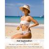 imageFURTALK Sun Visor Hats for Women Wide Brim Straw Ponytail Summer Beach Hat UV UPF Packable Foldable TravelBeige
