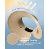 imageFURTALK Sun Visor Hats for Women Wide Brim Straw Ponytail Summer Beach Hat UV UPF Packable Foldable TravelBeige