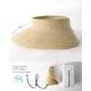 imageFURTALK Sun Visor Hats for Women Wide Brim Straw Ponytail Summer Beach Hat UV UPF Packable Foldable TravelBeige Khaki Mix