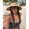imageFURTALK Sun Visor Hats for Women Wide Brim Straw Ponytail Summer Beach Hat UV UPF Packable Foldable TravelBeige Khaki Mix