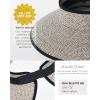 imageFURTALK Sun Visor Hats for Women Wide Brim Straw Ponytail Summer Beach Hat UV UPF Packable Foldable TravelMix Khaki With Black