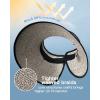 imageFURTALK Sun Visor Hats for Women Wide Brim Straw Ponytail Summer Beach Hat UV UPF Packable Foldable TravelMix Khaki With Black