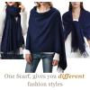 imageFURTALK Winter Scarf for Women Pashmina Shawl Wraps Cashmere Feel Warm Fashion Blanket Scarves02blue Navy