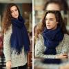 imageFURTALK Winter Scarf for Women Pashmina Shawl Wraps Cashmere Feel Warm Fashion Blanket Scarves02blue Navy