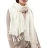 imageFURTALK Winter Scarf for Women Pashmina Shawl Wraps Cashmere Feel Warm Fashion Blanket Scarves03cream