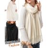 imageFURTALK Winter Scarf for Women Pashmina Shawl Wraps Cashmere Feel Warm Fashion Blanket Scarves03cream