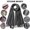 imageFURTALK Winter Scarf for Women Pashmina Shawl Wraps Cashmere Feel Warm Fashion Blanket ScarvesDark Grey