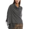 imageFURTALK Winter Scarf for Women Pashmina Shawl Wraps Cashmere Feel Warm Fashion Blanket ScarvesDark Grey