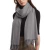 imageFURTALK Winter Scarf for Women Pashmina Shawl Wraps Cashmere Feel Warm Fashion Blanket ScarvesLight Grey