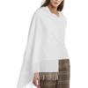 imageFURTALK Winter Scarf for Women Pashmina Shawl Wraps Cashmere Feel Warm Fashion Blanket ScarvesWhite