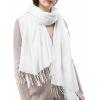 imageFURTALK Winter Scarf for Women Pashmina Shawl Wraps Cashmere Feel Warm Fashion Blanket ScarvesWhite