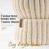 imageFURTALK Womens Winter Knitted Beanie Hat with Faux Fur Pom Warm Knit Skull Cap Beanie for Women03 Beige