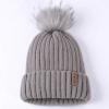 imageFURTALK Womens Winter Knitted Beanie Hat with Faux Fur Pom Warm Knit Skull Cap Beanie for Women05fog Gray