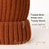 imageFURTALK Womens Winter Knitted Beanie Hat with Faux Fur Pom Warm Knit Skull Cap Beanie for Women10dark Orange