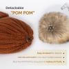 imageFURTALK Womens Winter Knitted Beanie Hat with Faux Fur Pom Warm Knit Skull Cap Beanie for Women10dark Orange