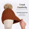 imageFURTALK Womens Winter Knitted Beanie Hat with Faux Fur Pom Warm Knit Skull Cap Beanie for Women10dark Orange