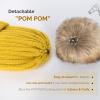 imageFURTALK Womens Winter Knitted Beanie Hat with Faux Fur Pom Warm Knit Skull Cap Beanie for Women13yellow