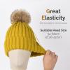 imageFURTALK Womens Winter Knitted Beanie Hat with Faux Fur Pom Warm Knit Skull Cap Beanie for Women13yellow