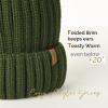 imageFURTALK Womens Winter Knitted Beanie Hat with Faux Fur Pom Warm Knit Skull Cap Beanie for Women15pine Green