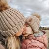 imageFURTALK Womens Winter Knitted Beanie Hat with Faux Fur Pom Warm Knit Skull Cap Beanie for Women16smoke Gray