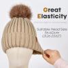 imageFURTALK Womens Winter Knitted Beanie Hat with Faux Fur Pom Warm Knit Skull Cap Beanie for Women16smoke Gray