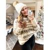 imageFURTALK Womens Winter Knitted Beanie Hat with Faux Fur Pom Warm Knit Skull Cap Beanie for WomenWhite