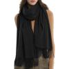 imageFURTALK Winter Scarf for Women Pashmina Shawl Wraps Cashmere Feel Warm Fashion Blanket Scarves01black