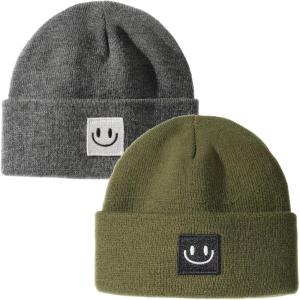 imageFURTALK Baby Beanie Cute Toddler Winter Hat Knit Boys Girls Warm 2 Pack Kids Embroidered Beanies Cap for 08 YearsGreygreen