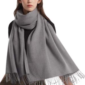 imageFURTALK Winter Scarf for Women Pashmina Shawl Wraps Cashmere Feel Warm Fashion Blanket ScarvesLight Grey